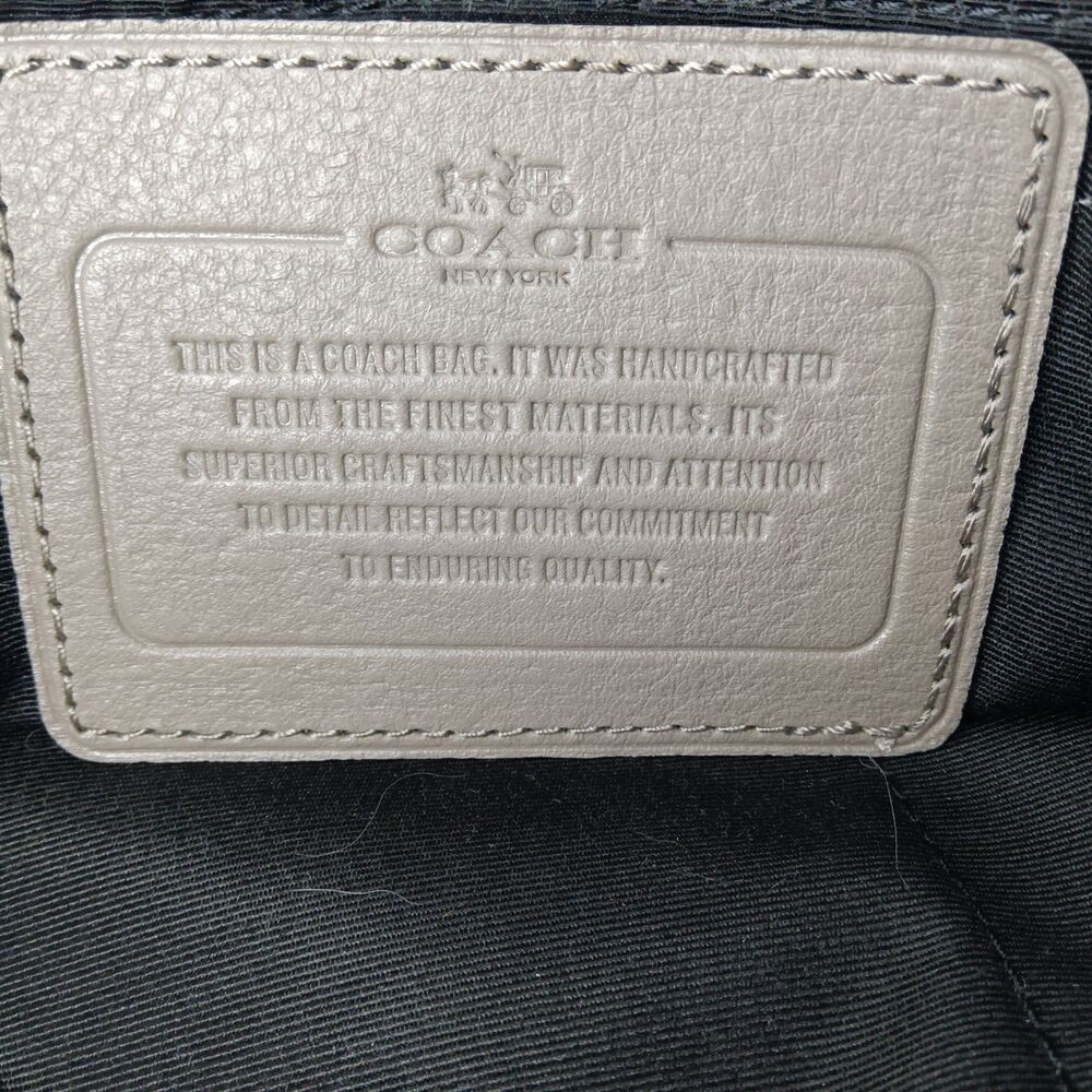 COACH Hudson Leather Bag  Briefcase F71561 Taupe Gray Brown Retail $450 - Picture 9 of 15